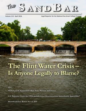 The Flint Water Crisis – Is Anyone Legally to Blame?