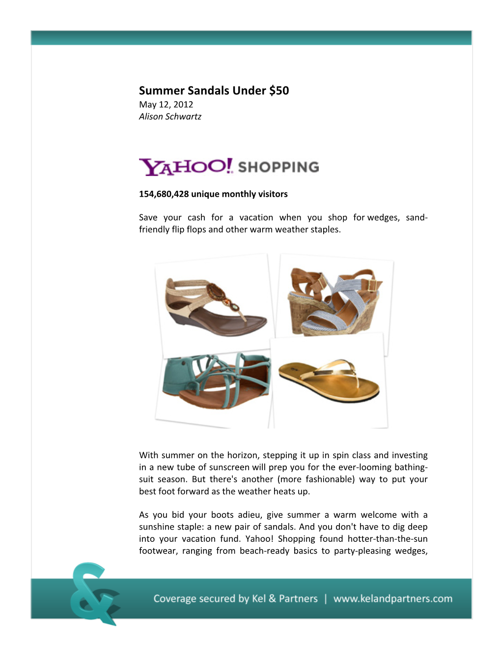 Summer Sandals Under $50 May 12, 2012 Alison Schwartz