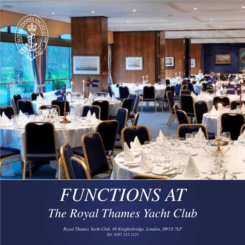 FUNCTIONS at the Royal Thames Yacht Club