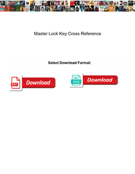 Master Lock Key Cross Reference