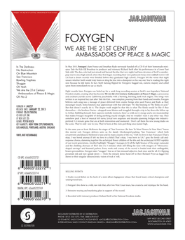 Foxygen We Are the 21St Century Ambassadors of Peace & Magic
