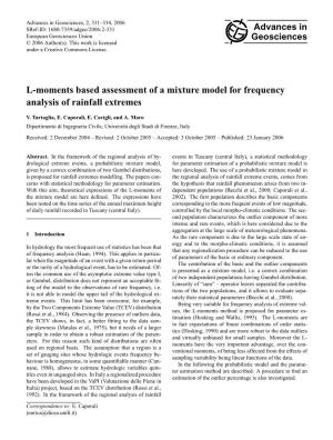 L-Moments Based Assessment of a Mixture Model for Frequency Analysis of Rainfall Extremes