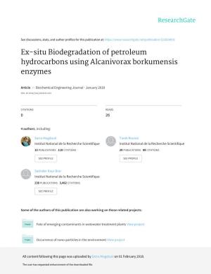 Ex-Situ Biodegradation of Petroleum Hydrocarbons Using Alcanivorax Borkumensis Enzymes