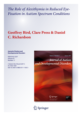 The Role of Alexithymia in Reduced Eye- Fixation in Autism Spectrum Conditions