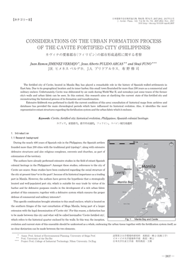 Considerations on the Urban Formation Process of the Cavite Fortified City