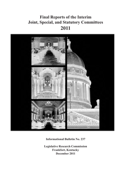 Final Reports of the Interim Joint, Special, and Statutory Committees 2011