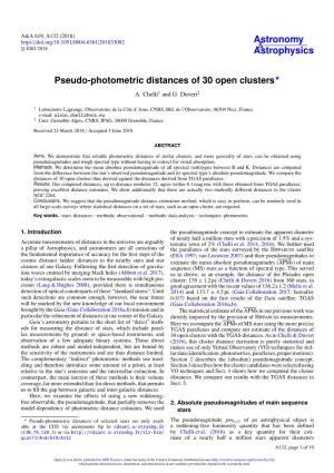 Pseudo-Photometric Distances of 30 Open Clusters? A
