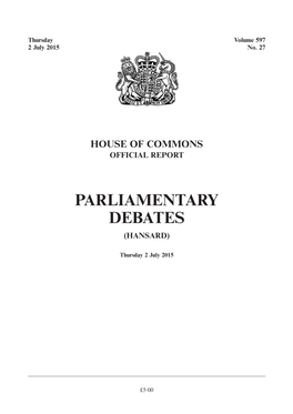 Whole Day Download the Hansard Record of the Entire Day in PDF Format. PDF File, 0.64