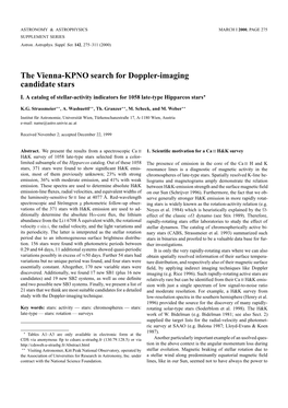 The Vienna-KPNO Search for Doppler-Imaging Candidate Stars