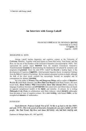 An Interview with George Lakoff