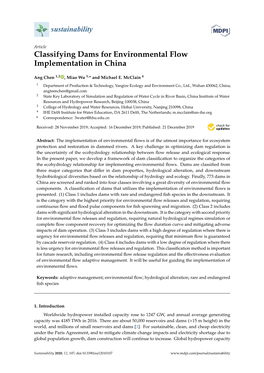Classifying Dams for Environmental Flow Implementation in China