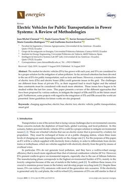 Electric Vehicles for Public Transportation in Power Systems: a Review of Methodologies
