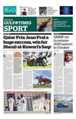 Qatar Prix Jean Prat a Huge Success, Win for Sheail Al-Kuwari's Saqr