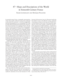 Maps and Descriptions of the World in Sixteenth-Century France Frank Lestringant and Monique Pelletier