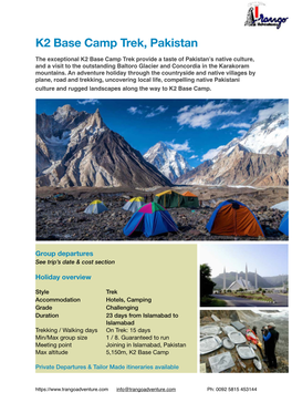 K2 Base Camp Trek, Pakistan