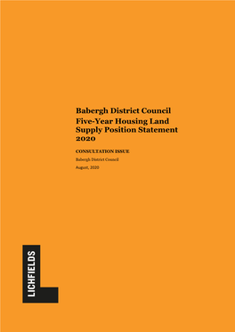 Babergh District Council Five-Year Housing Land Supply Position Statement 2020