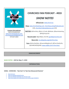 Chvrches-Podcast-033-Show-Notes