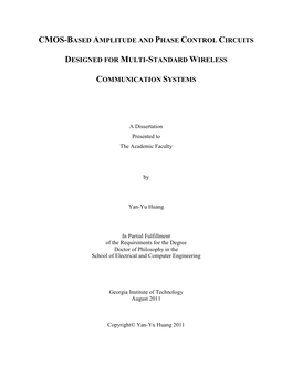 Cmos-Based Amplitude and Phase Control Circuits Designed for Multi