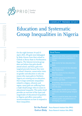 Education and Systematic Group Inequalities in Nigeria