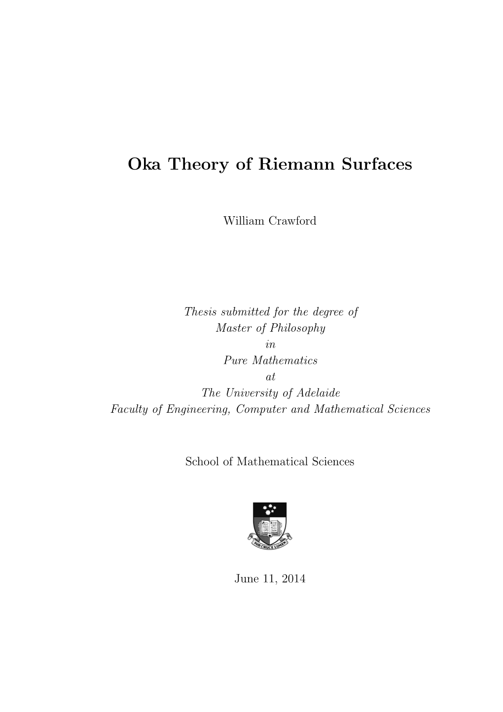 Oka Theory of Riemann Surfaces