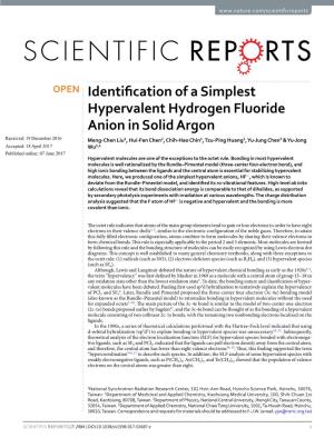 Identification of a Simplest Hypervalent Hydrogen Fluoride