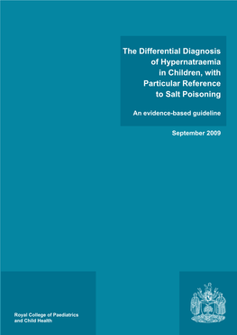 The Differential Diagnosis of Hypernatraemia in Children, with Particular Reference to Salt Poisoning