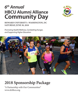 Community Day HOWARD UNIVERSITY • WASHINGTON, DC SATURDAY, JUNE 30, 2018