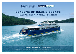 Seasons of Island Escape Hauraki Gulf - Auckland 2009/10