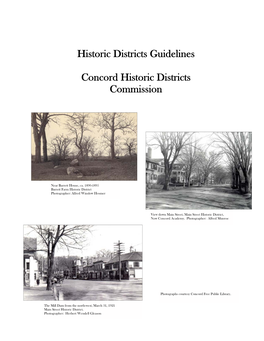 Historic Districts Guidelines Concord Historic Districts Commission