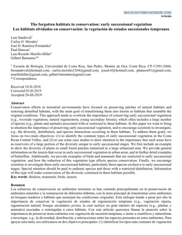 Early Successional Vegetation Los Hábitats Olvidados En Conservación: La Vegetación De Estados Sucesionales Tempranos