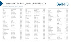 Fibe TV Individual Channel Pricing List (PDF