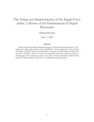 The Design and Implementation of the Ripple-Carry Adder: a Review of the Fundamentals of Digital Electronics