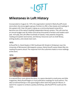 Loft Organizational History