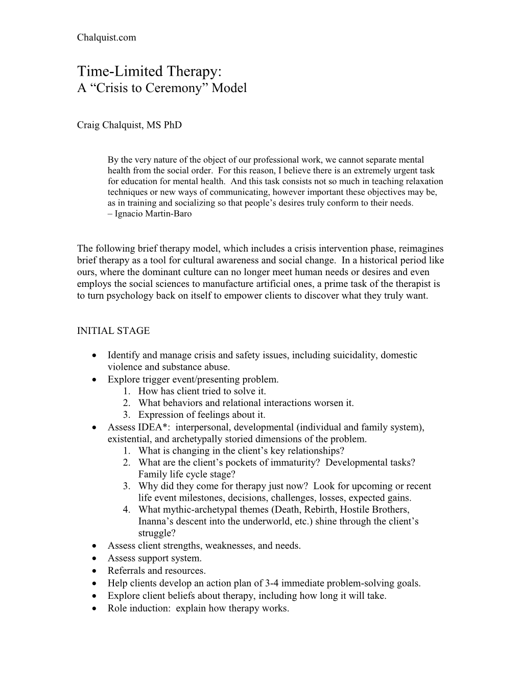 The Following Brief Therapy Model Includes A Crisis Intervention Phase