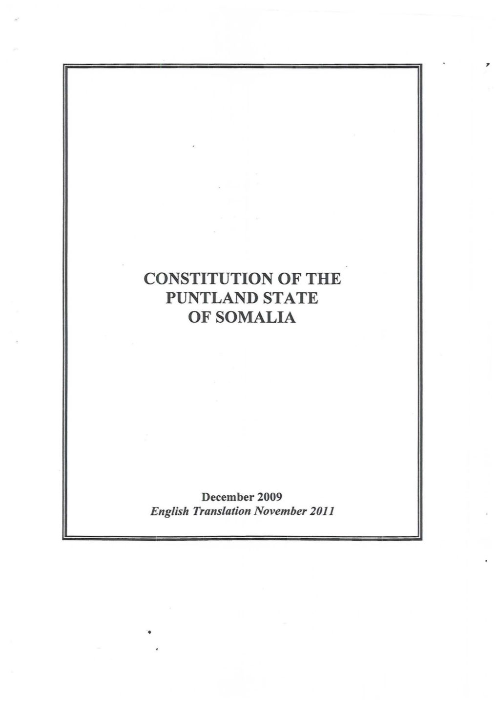 Constitution of the Puntland State of Somalia