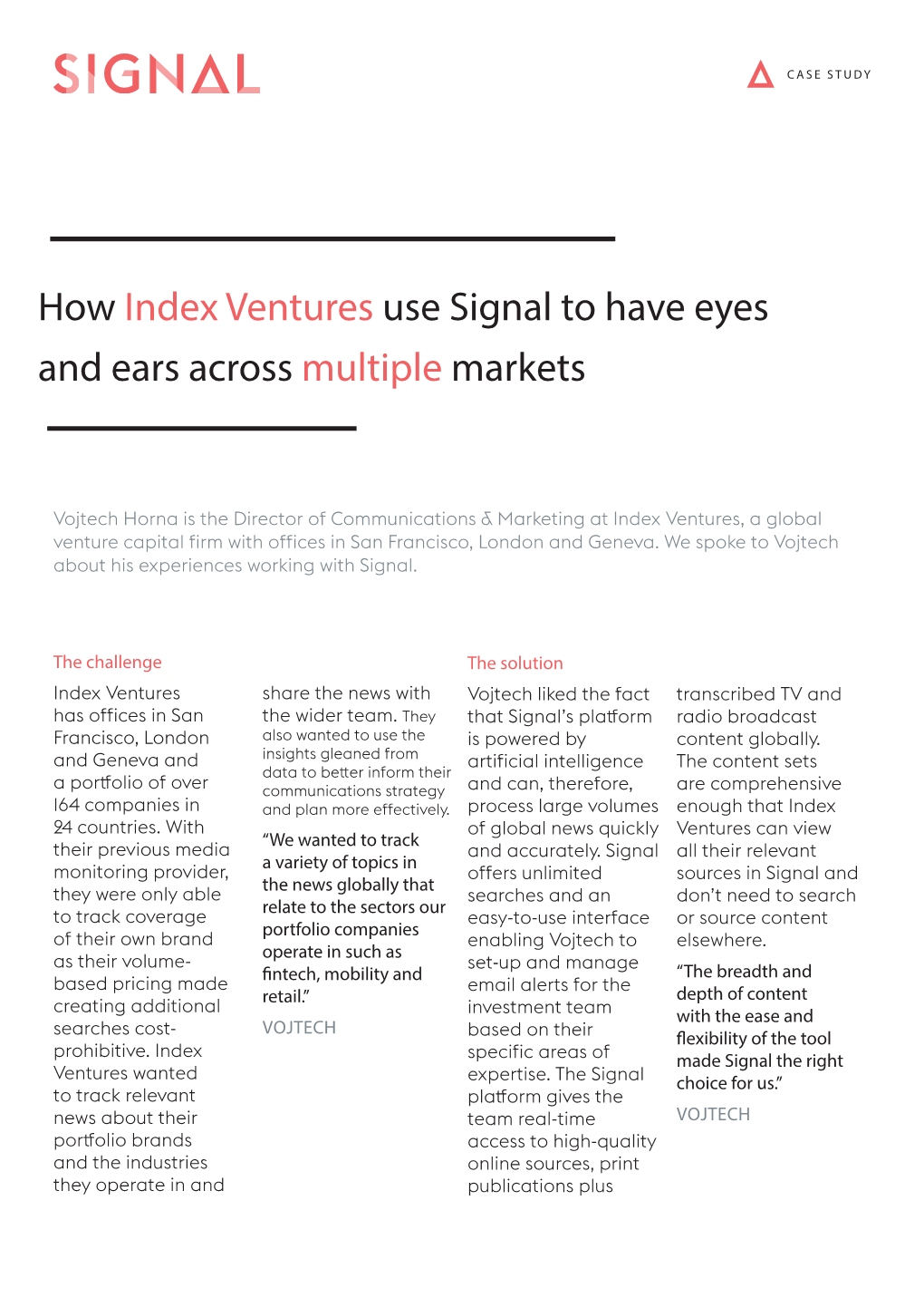 How Index Ventures Use Signal to Have Eyes and Ears Across Multiple Markets