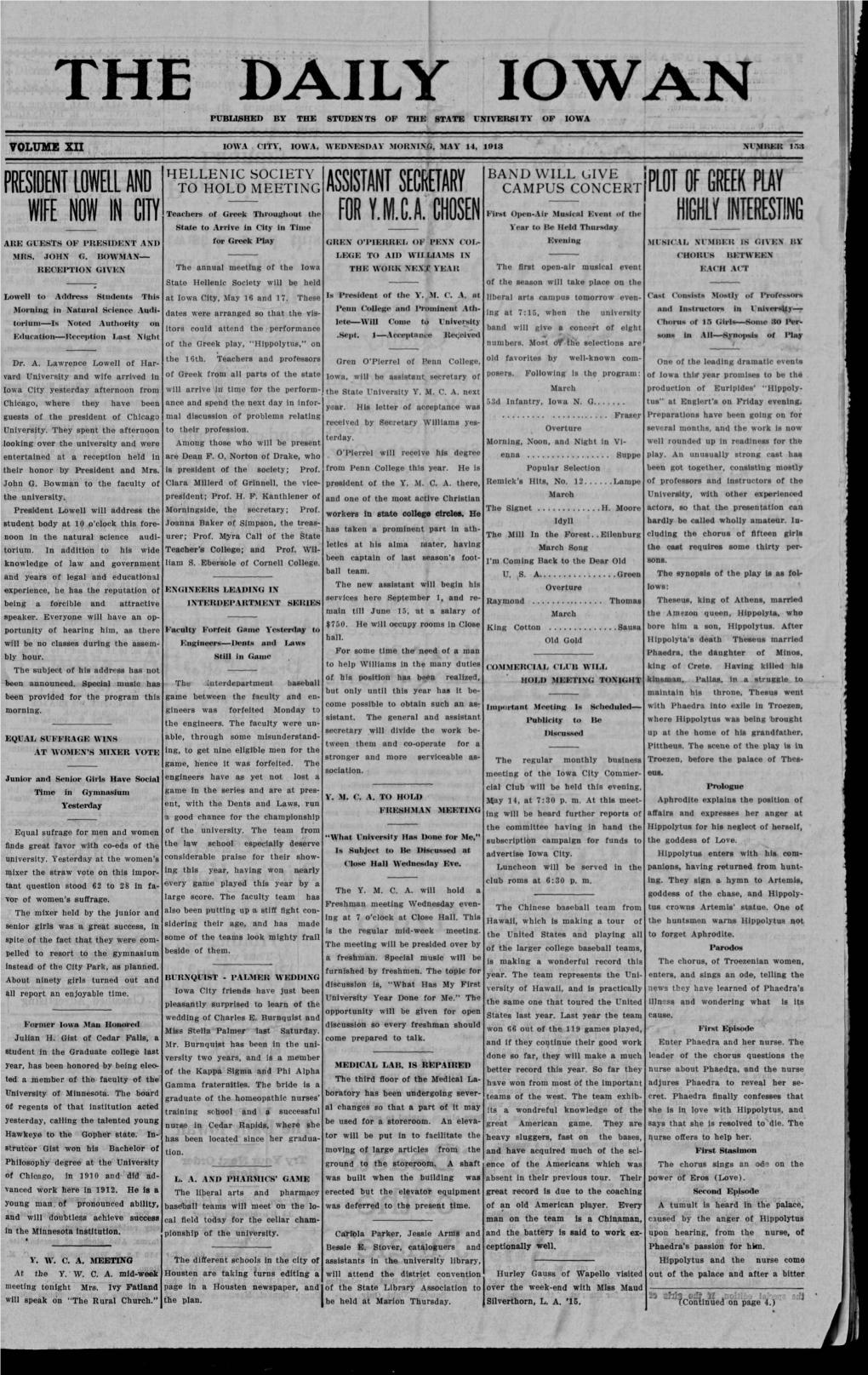 Daily Iowan (Iowa City, Iowa), 1913-05-14