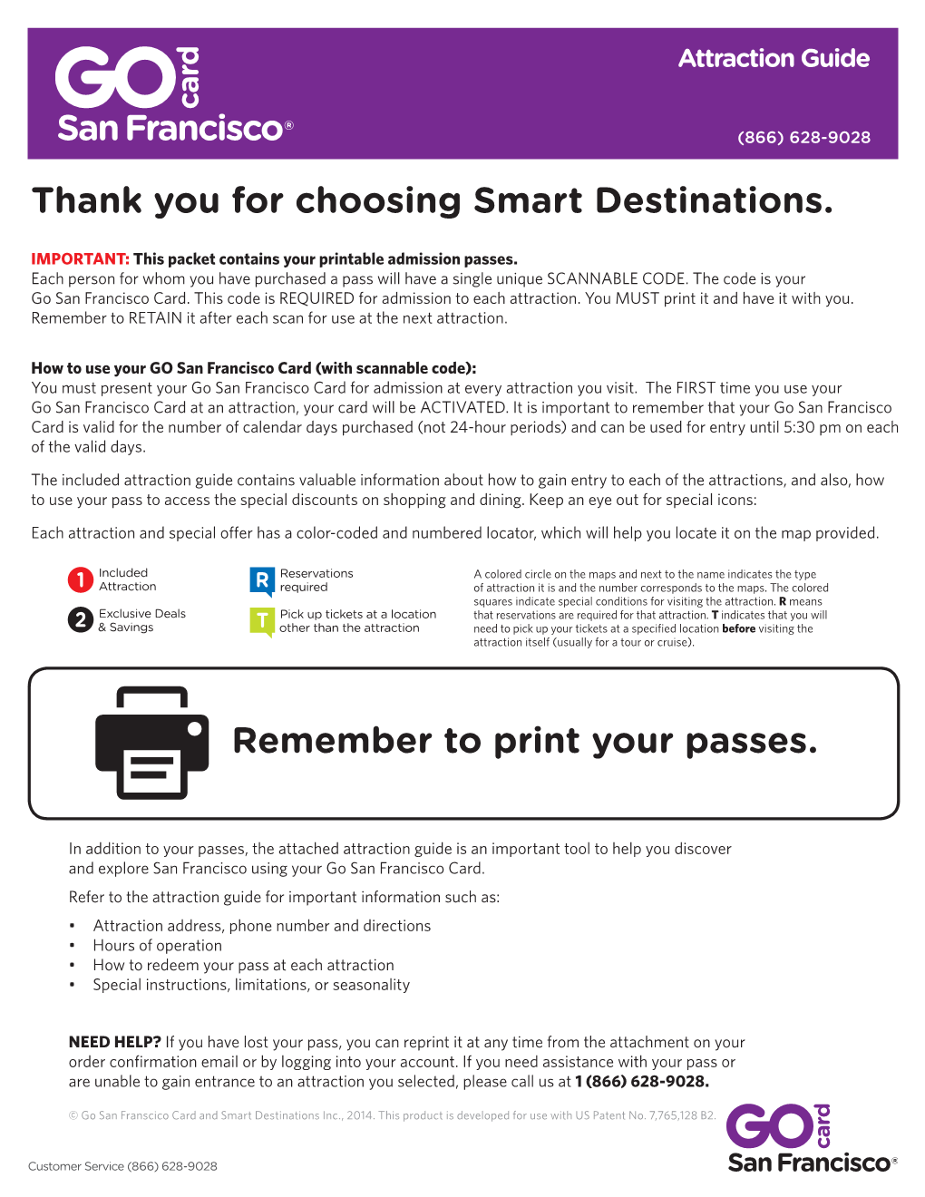 Thank You for Choosing Smart Destinations. Remember to Print Your