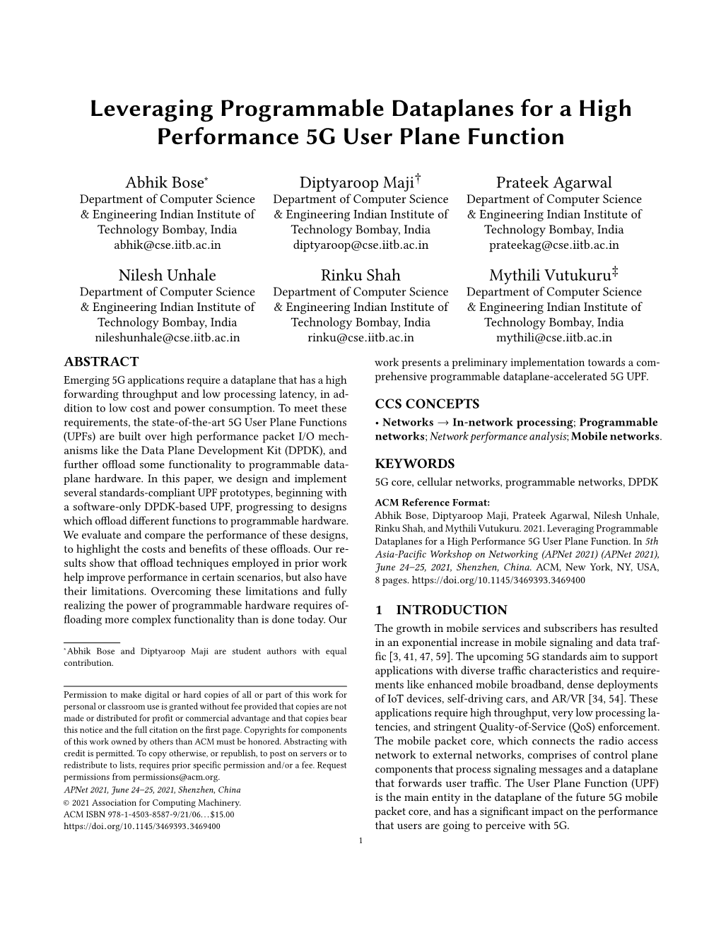 Leveraging Programmable Dataplanes for a High Performance 5G User Plane Function