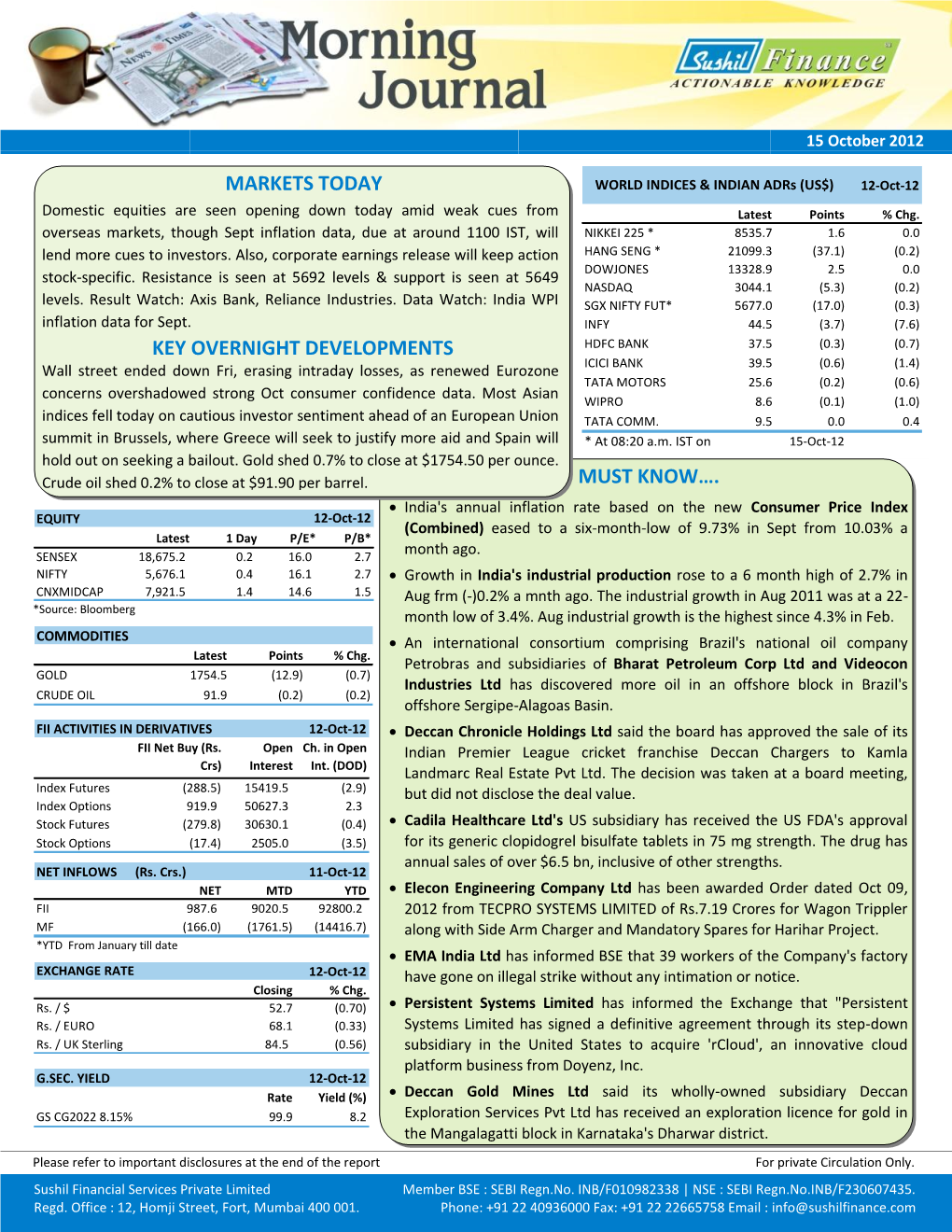 Markets Today Key Overnight Developments Must Know…