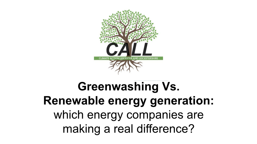 Greenwashing Vs. Renewable Energy Generation