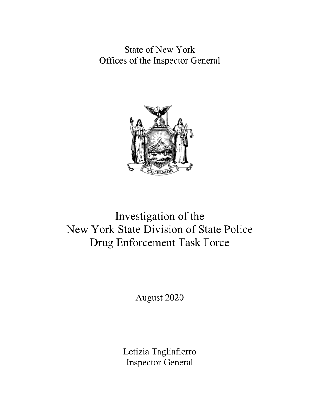 Investigation of the New York State Division of State Police Drug Enforcement Task Force