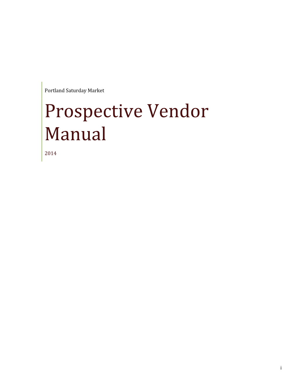 Prospective Vendor Manual