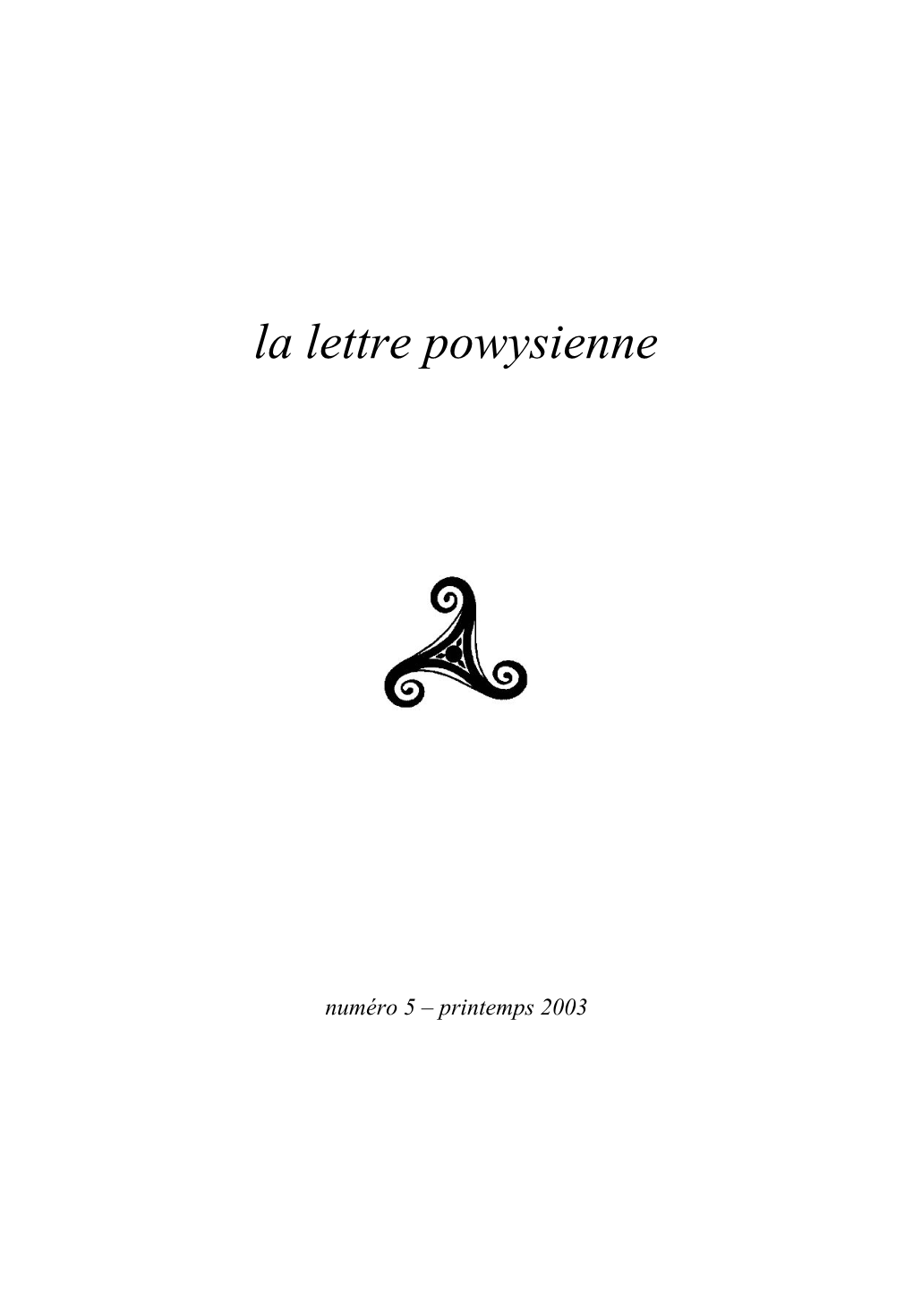 La Lettre Powysienne 5