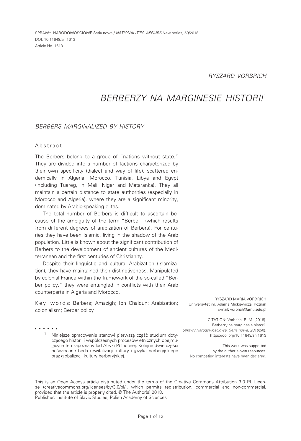 Berberzy Na Marginesie Historii1