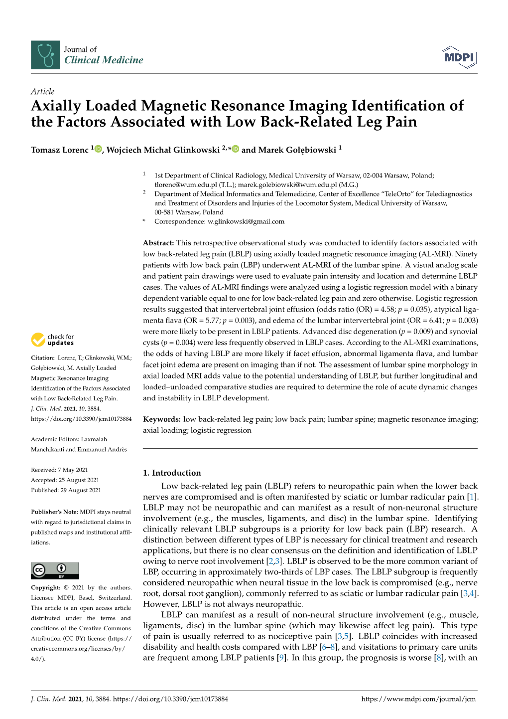 Axially Loaded Magnetic Resonance Imaging Identification of the Factors