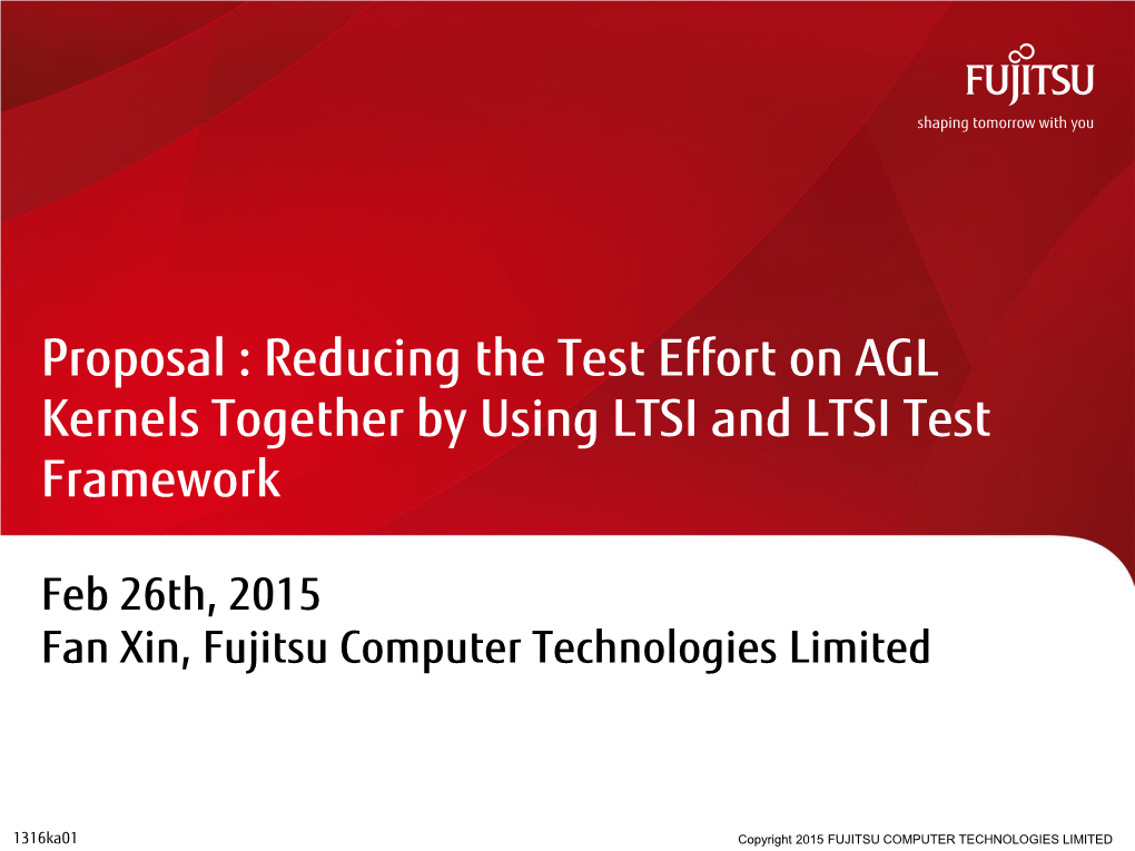 Reducing the Test Effort on AGL Kernels Together by Using LTSI and LTSI Test Framework