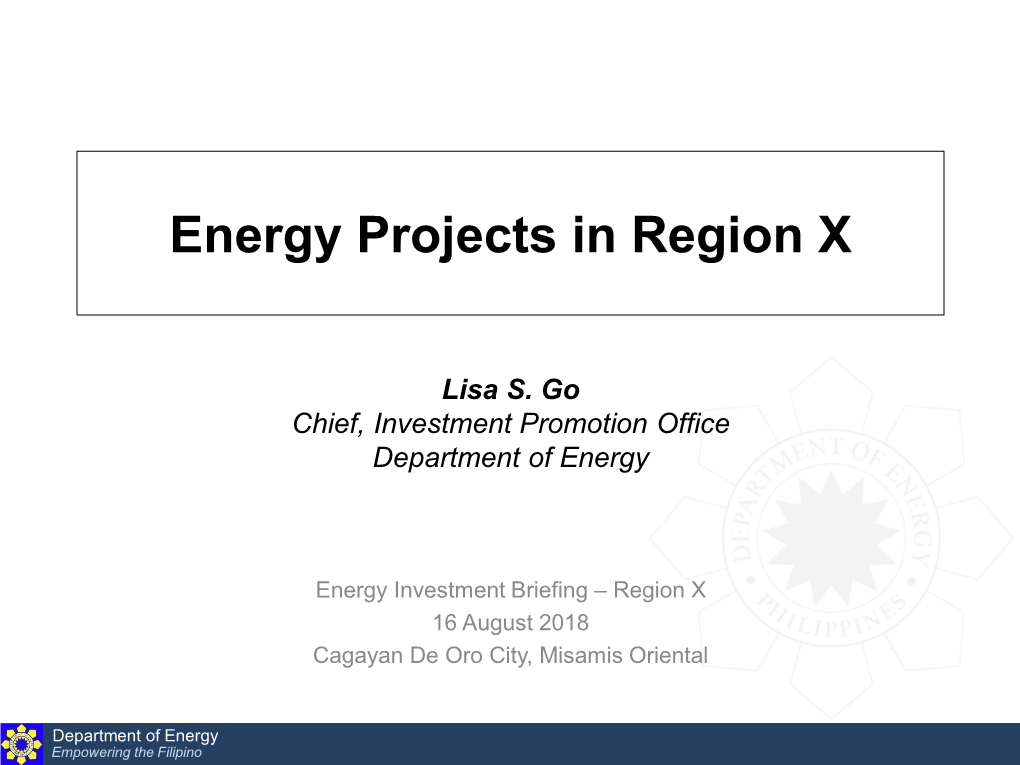Energy Projects in Region X