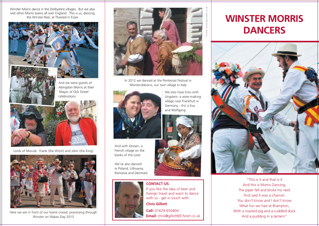 WINSTER MORRIS DANCERS Printed |