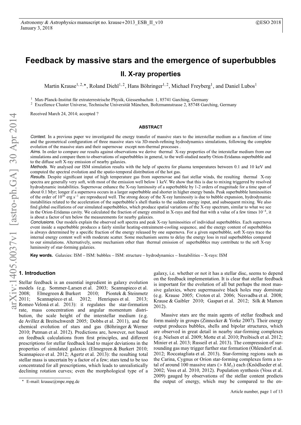 Feedback by Massive Stars and the Emergence of Superbubbles